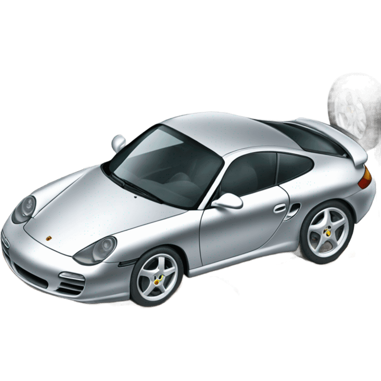 Silver Porsche 986 getting new tyres emoji