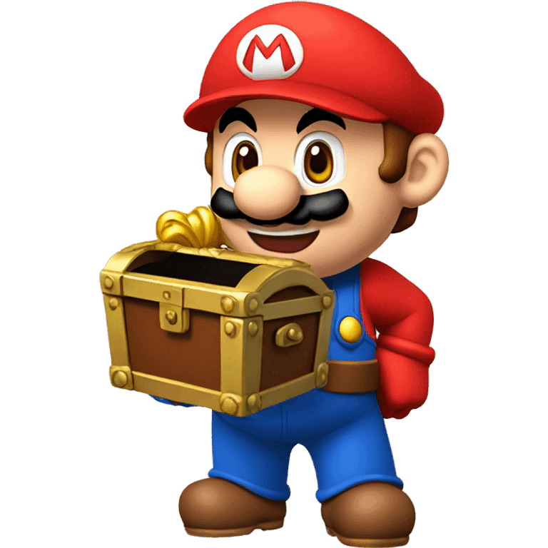  super mario holding a treasure chest emoji