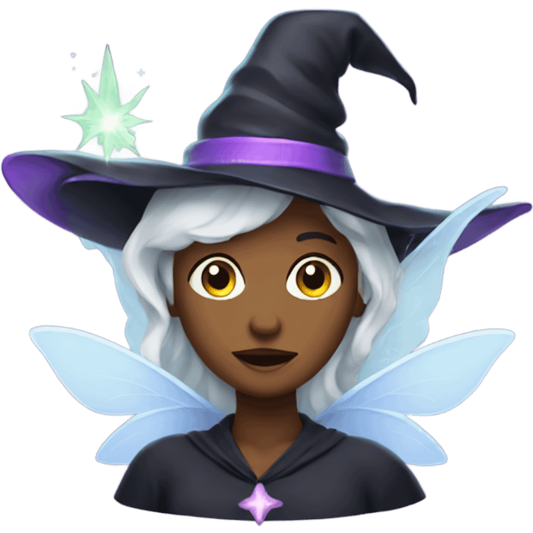 A witch with fairy wings emoji