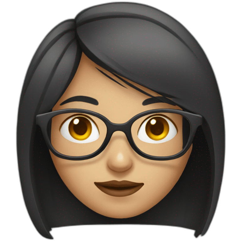 girl with broken glasses emoji