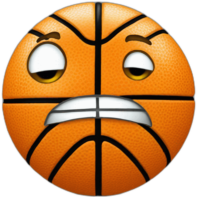 basketball nerd as an orange basketball smiley face emoji emoji