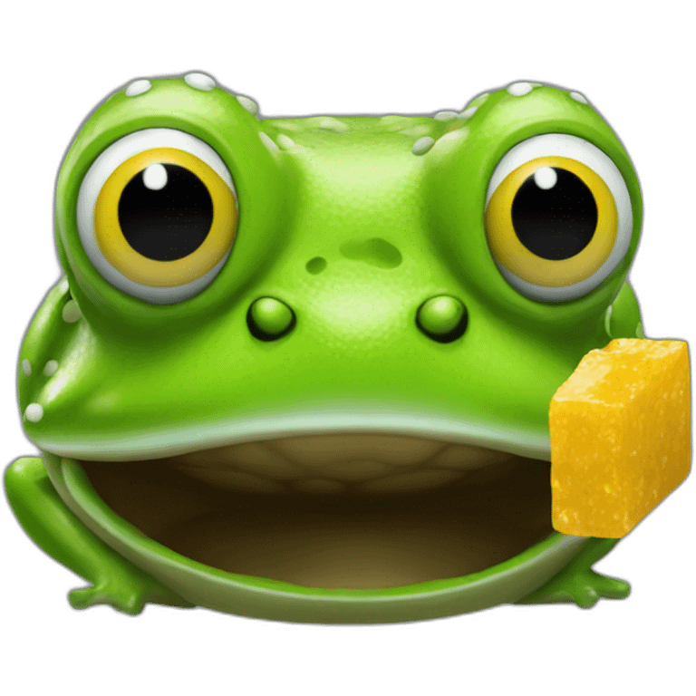 game pacman frog face in profile eats code blocks emoji