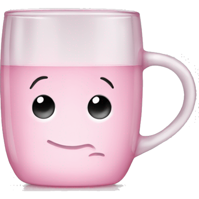 Light pink transparent glass mug emoji