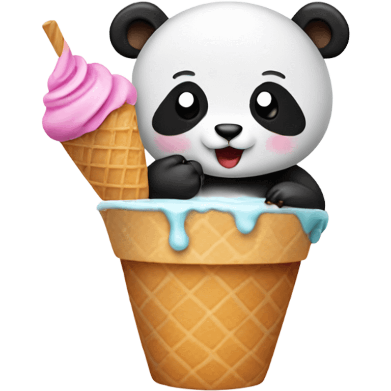 Panda eating ice cream emoji