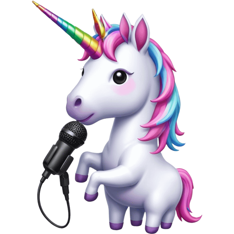 unicorn with microphone emoji