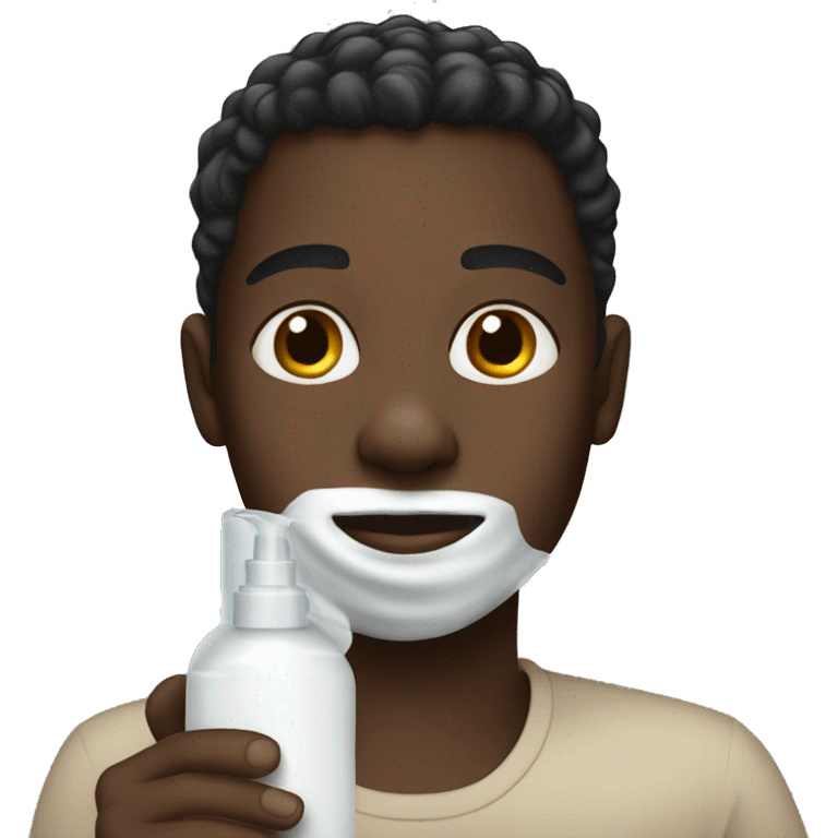 Black person with lotion emoji