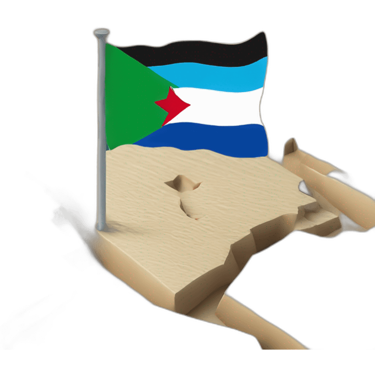 Palestine on top of Israel emoji