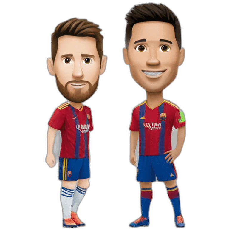 Messi et Ronaldo et le chien emoji