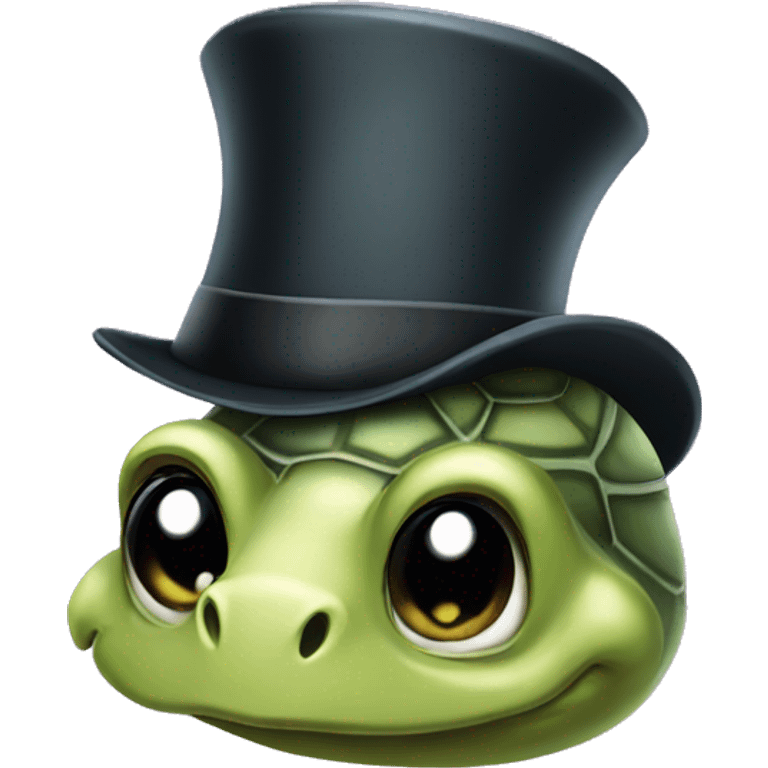 Derpy Turtle with a top hat emoji