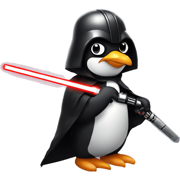 Penguin as Darth Vader with Lasersword emoji