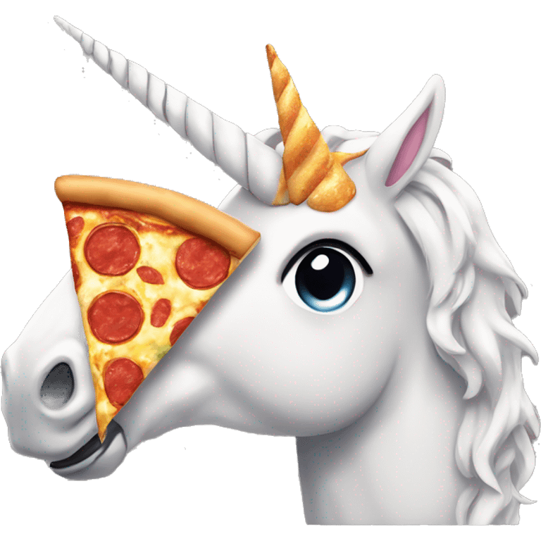 unicorn consuming pizza emoji