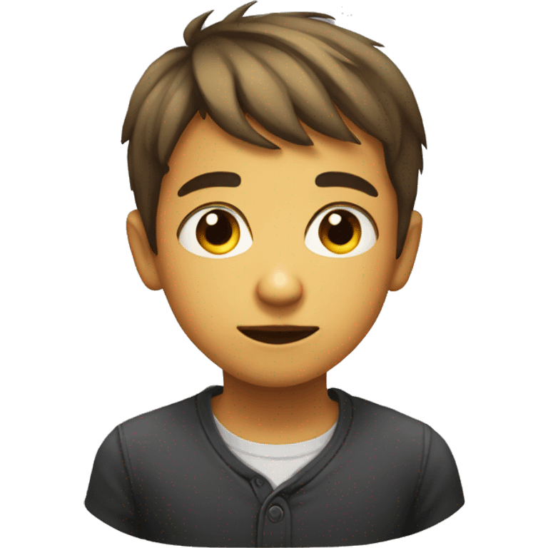 boy portrait with gaze emoji