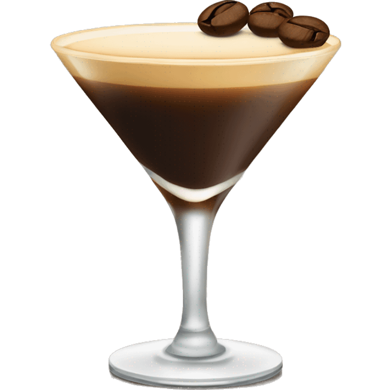 An espresso martini with three coffee beans  emoji