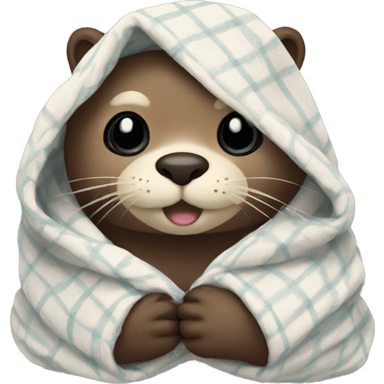 otter cozy in blanket emoji