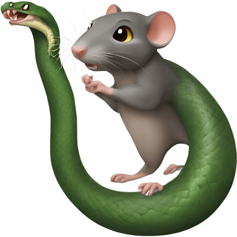 The rat has the head of a snake emoji