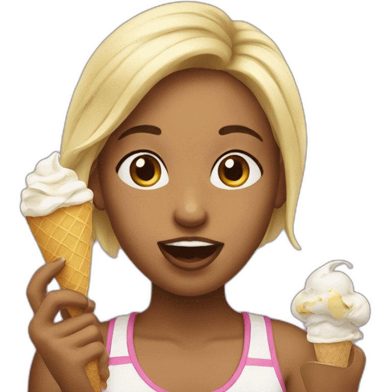 girl eat ice cream emoji