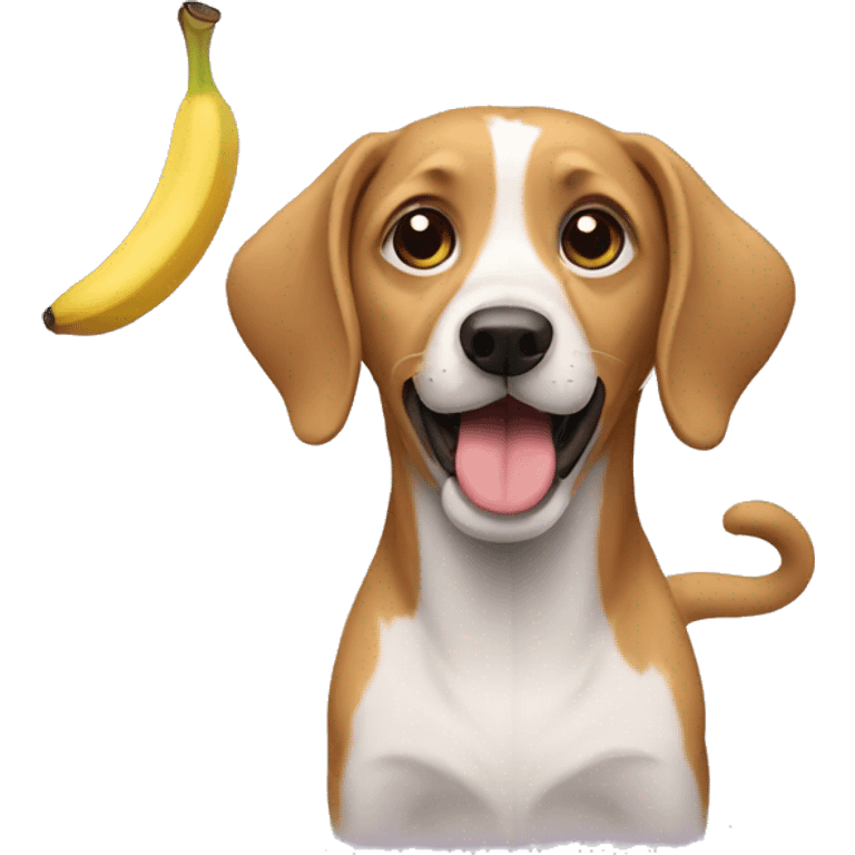 Dog eat banana emoji