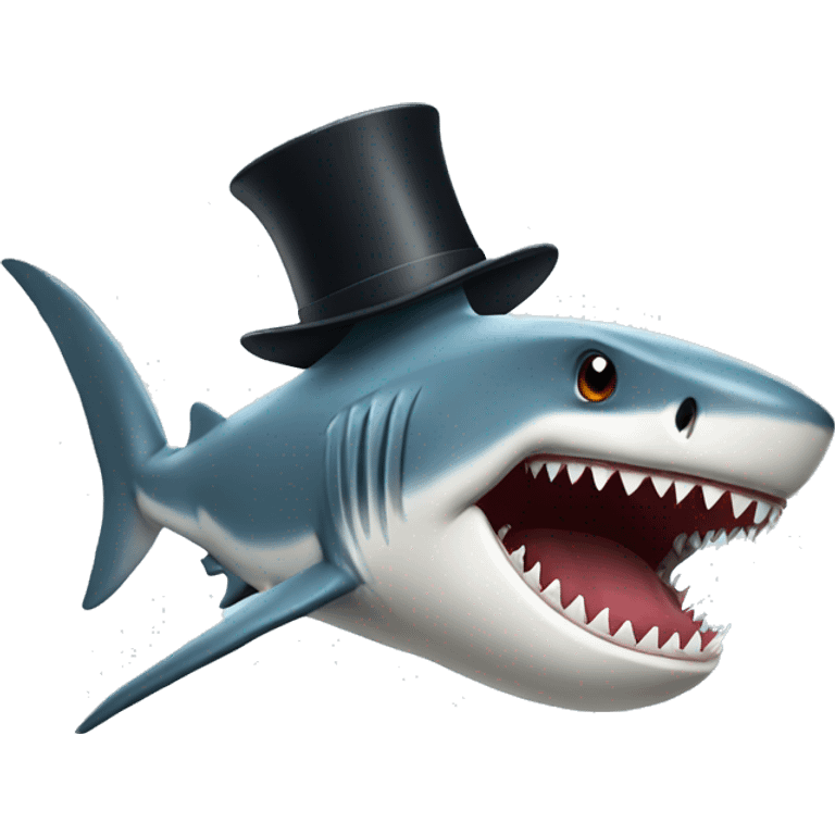 shark woth tophat emoji