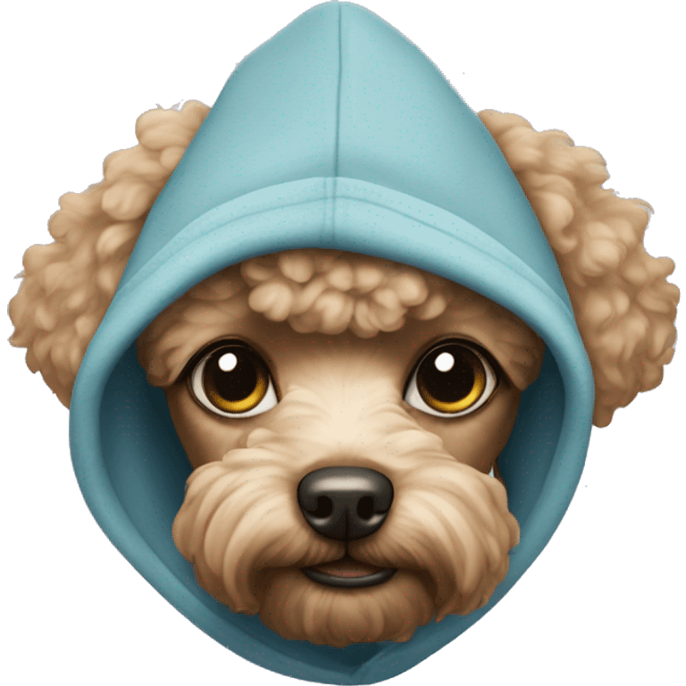 poodle wearing a hoodie emoji