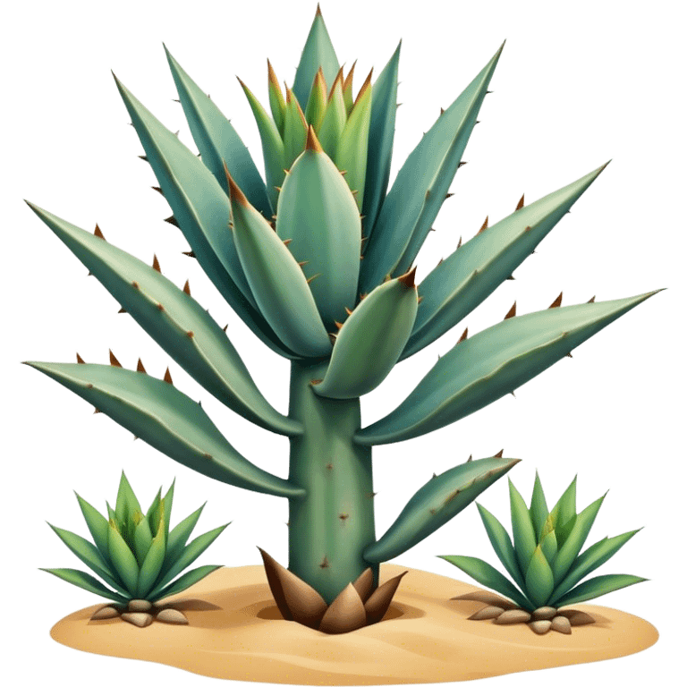 Agave plant in desert  emoji