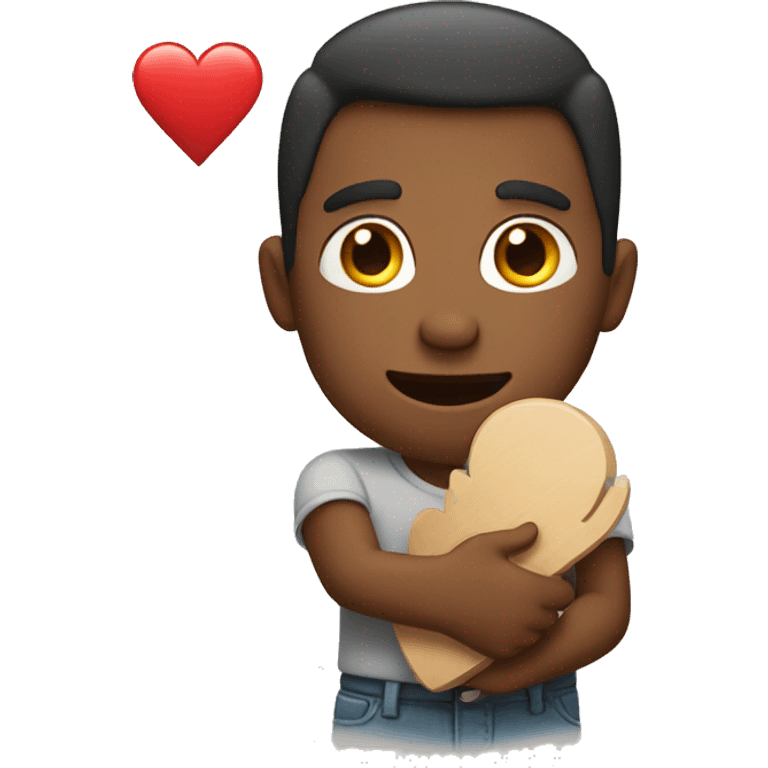 Dad holds his heart in his hand emoji