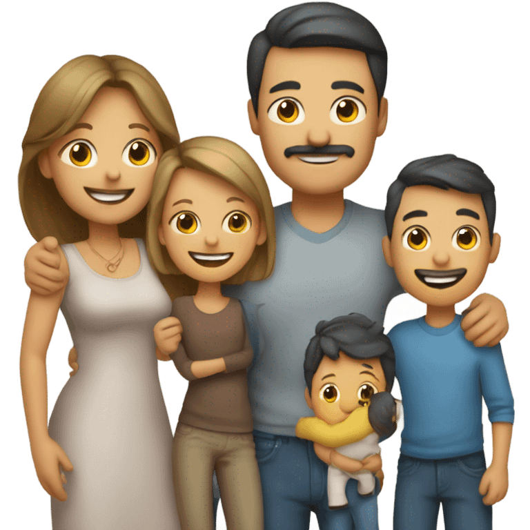 Mom and dad with boys emoji