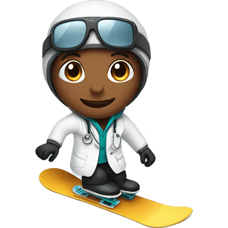 Doctor snowboarding emoji