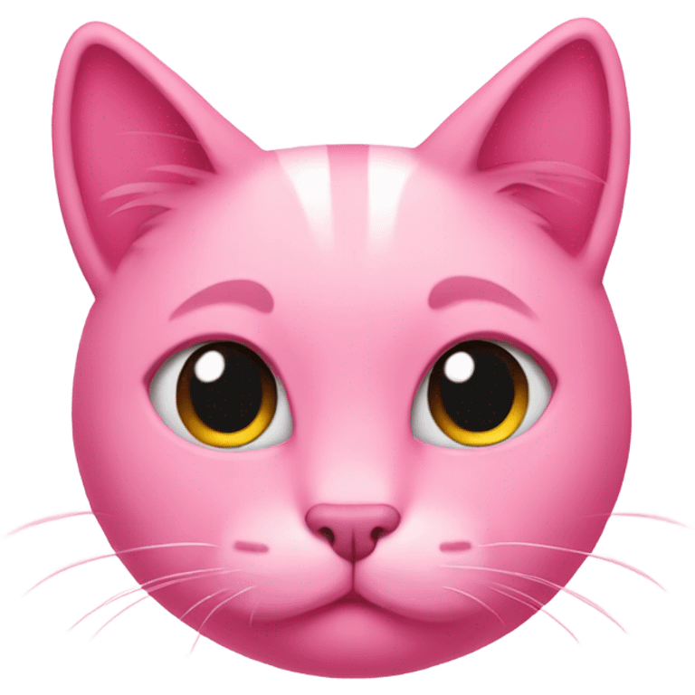 Pink cat in love emoji