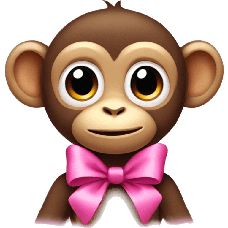 cute monkey with a pink bow emoji