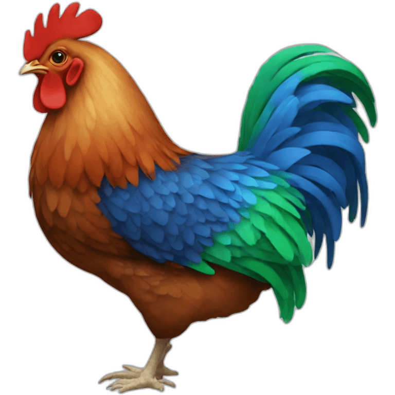 chicken red green blue emoji