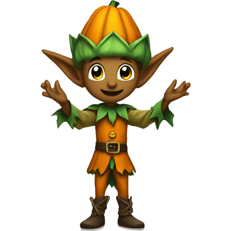 pumkin elf male casting a spell emoji