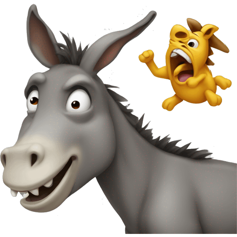 Donkey sneezing on dinosaur  emoji