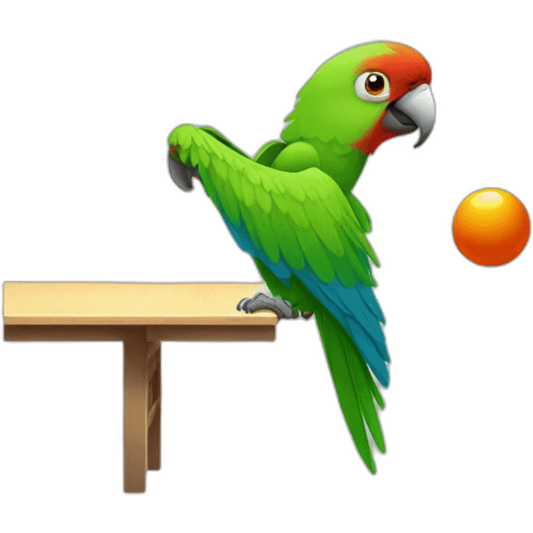 parrot playing ping pong emoji