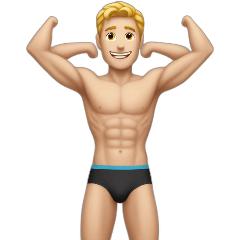 skinny speedo white men arms raised emoji