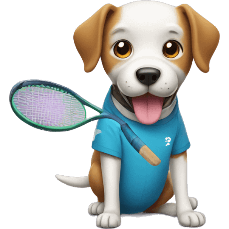 Dog with racket emoji