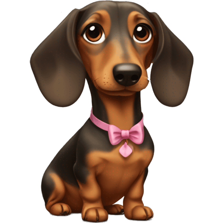 Dachshund with a bow emoji