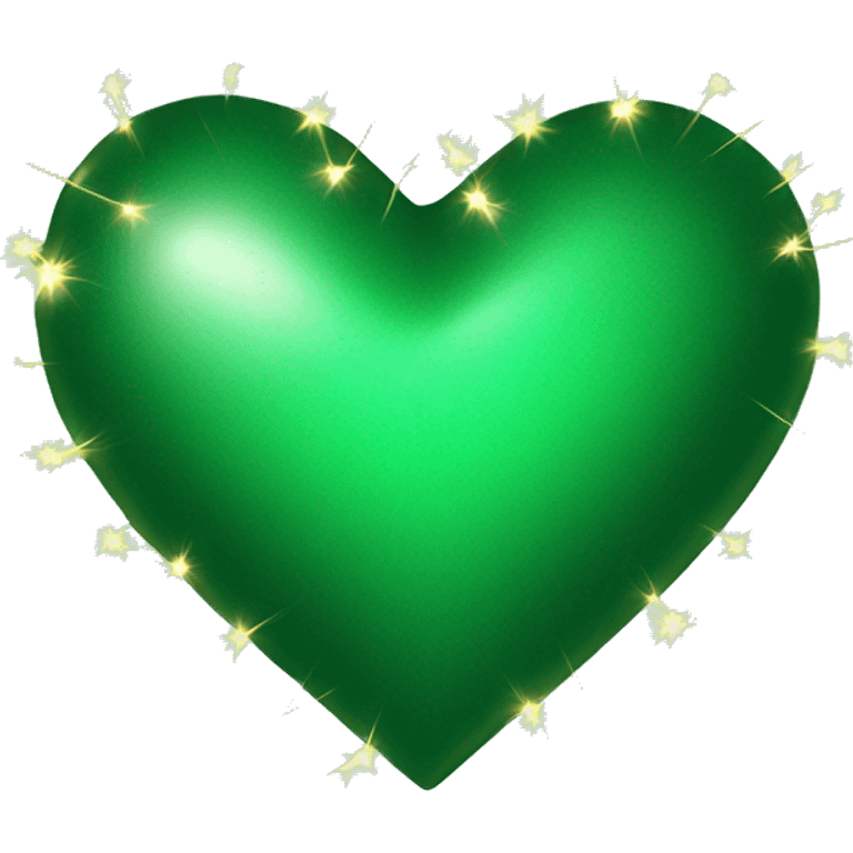 A green heart with cristmas ligths  emoji