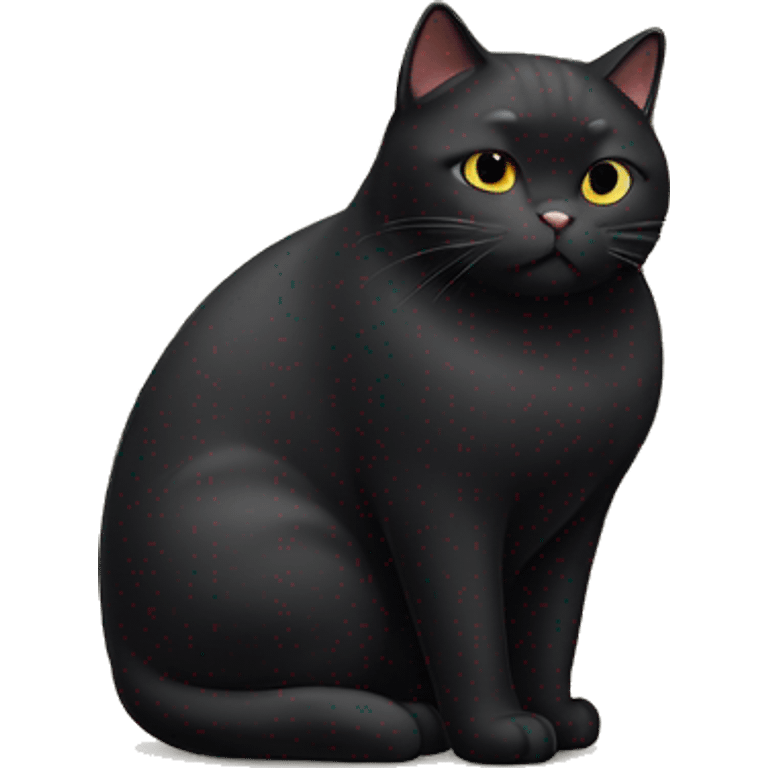 Fat black cat emoji