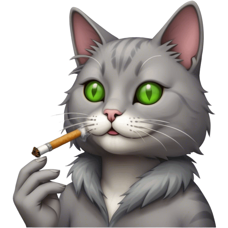 Cat smoking Marijuana emoji