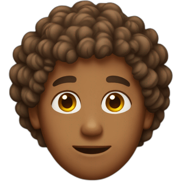 Brown boy with curly hair emoji