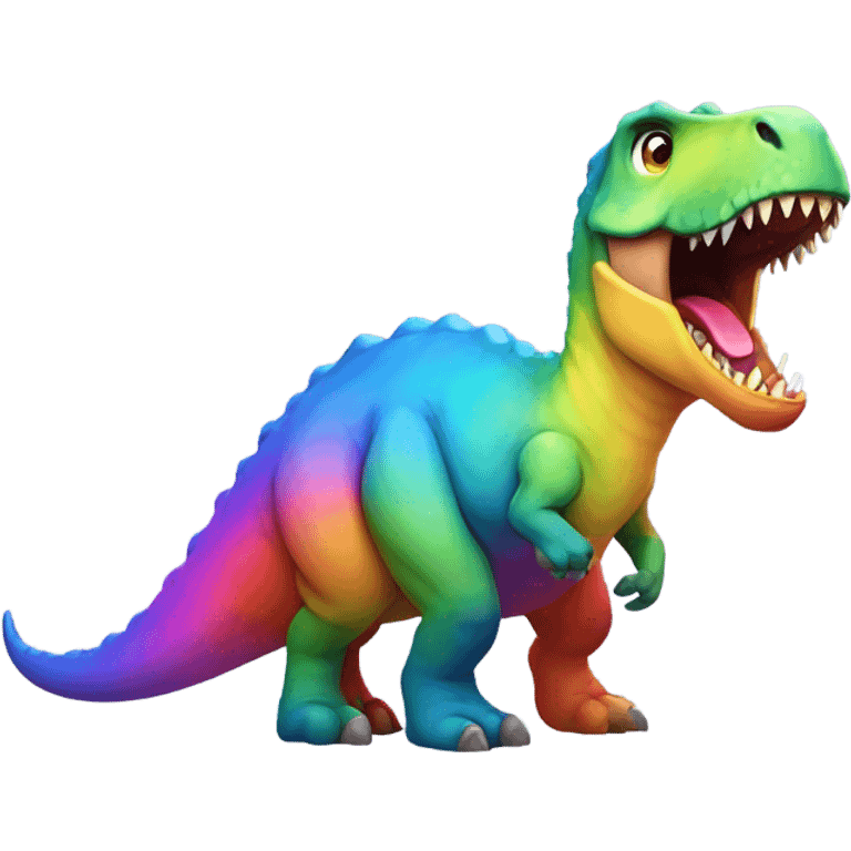 Dinosaur in rainbow color emoji