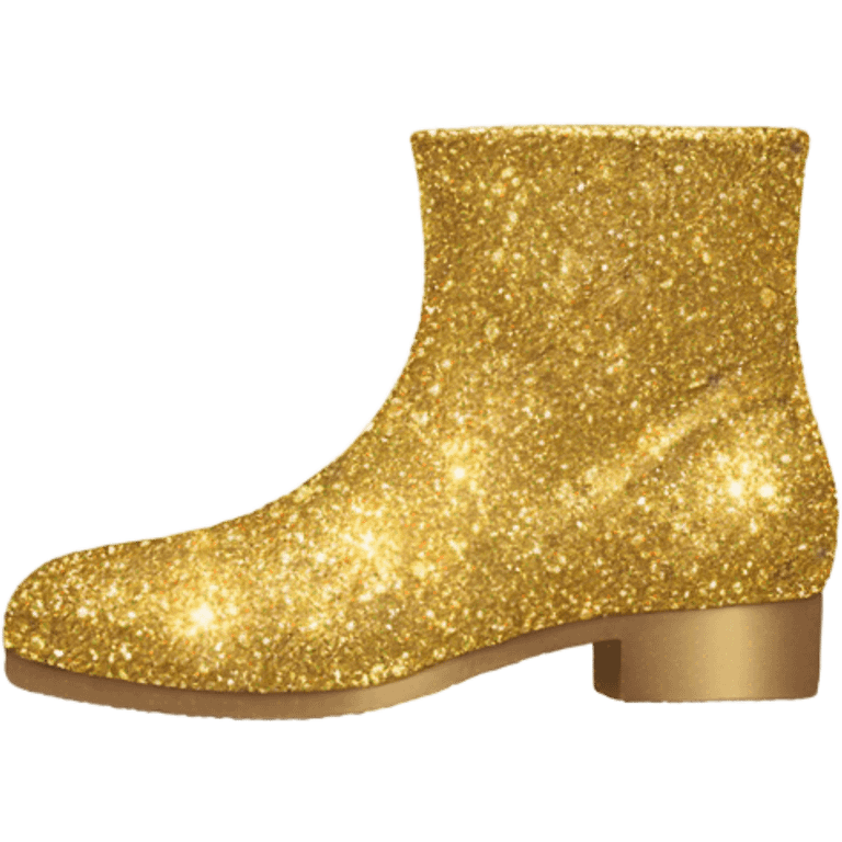 Gold glitter ankle boot emoji