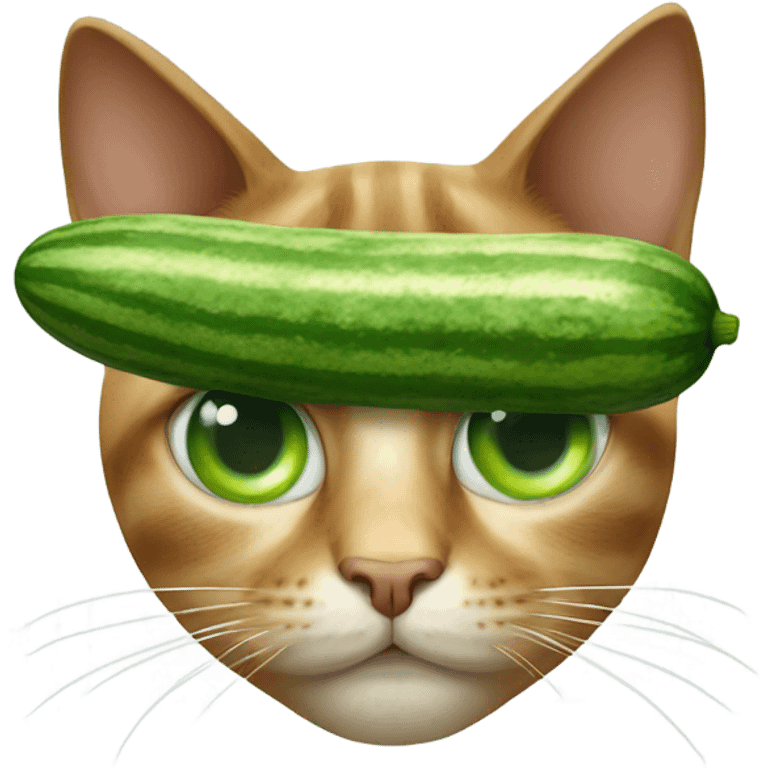 Cat with cucumbers on his eyes emoji