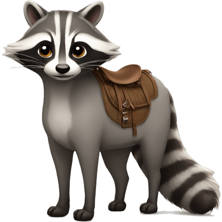 Racoon with horse emoji