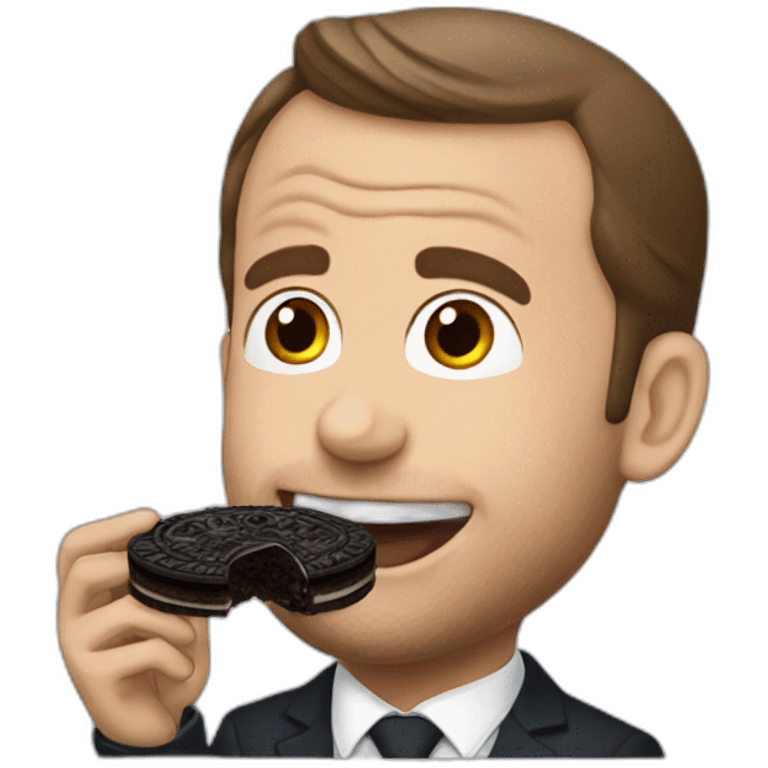 Macron eating oreo  emoji