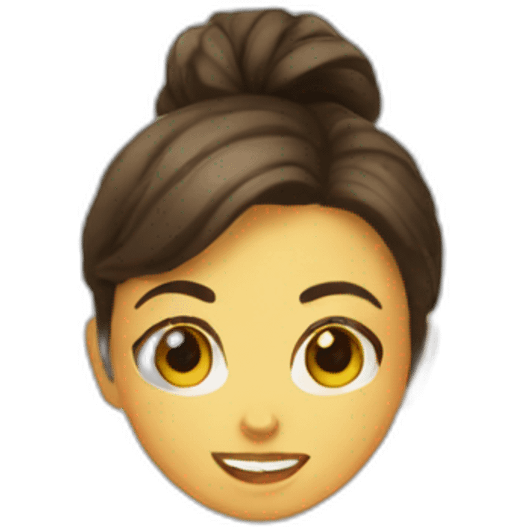 female teacher brunette hair emoji