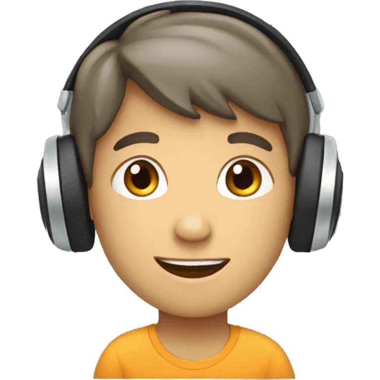 a boy with head phone emoji