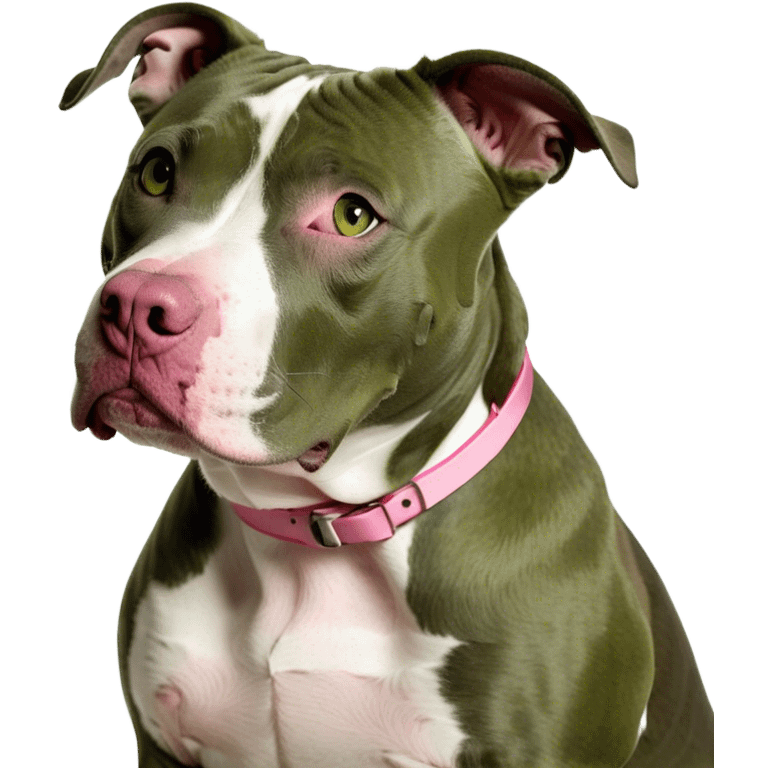 Gray and white pit bull white strip down to a pink nose  emoji