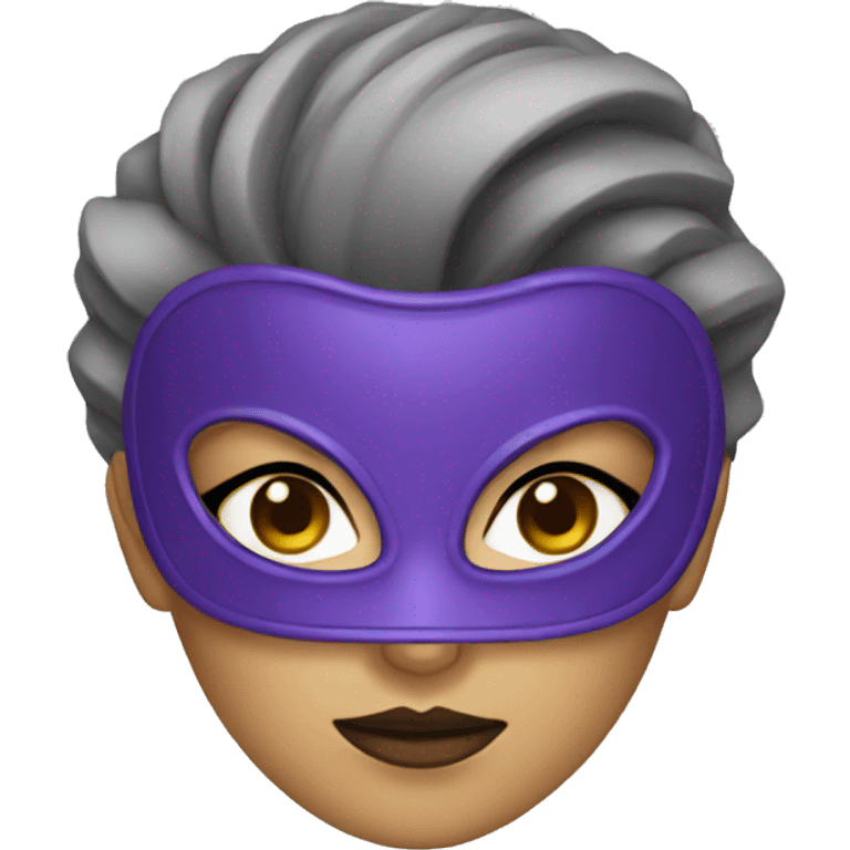 female Supervillain with mask emoji