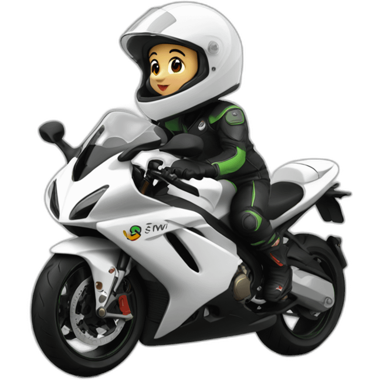 Baby riding a rsv4 emoji